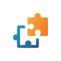 Dynamic Puzzle Piece Icon for Problem Solving vector