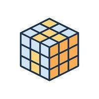 Colorful Rubiks Cube Icon for Brain Games vector