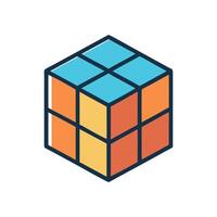 Innovative Rubiks Cube Icon for Learning vector