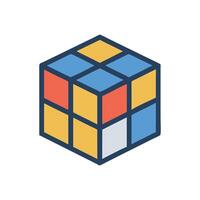 Dynamic Rubiks Cube Icon for Educational Fun vector