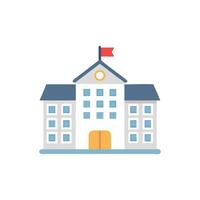 Stylish School Building Icon for Learning vector