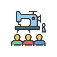 Stylish Sewing Class Icon for Creative Projects vector