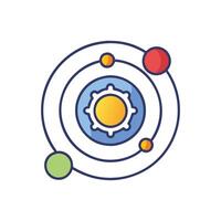 Dynamic Solar System Icon for Science Education vector