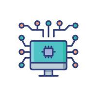 Dynamic Technology Icon for Interactive Learning vector