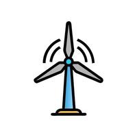 Charming Wind Turbine Overlooking Fields vector