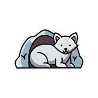 Artistic Arctic Fox Den Illustration for Nature Lovers vector