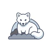 Stylish Arctic Fox Den for Wildlife Themes vector