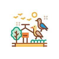 Charming Bird Sanctuary Artwork for Wildlife Projects vector