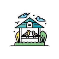 Elegant Bird Sanctuary Design for Nature Projects vector
