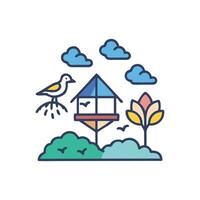 Dynamic Bird Sanctuary for EcoFriendly Designs vector
