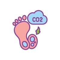 Thoughtful Carbon Footprint Artwork for Sustainability vector