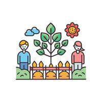 Elegant Community Garden Design for Nature Enthusiasts vector