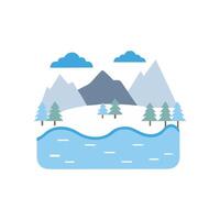 Beautiful Frozen Lake in Natural Setting vector
