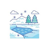 Stylish Frozen Lake Illustration vector