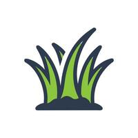 Serene Grass Field with Blooming Flowers vector