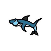 Charming Hammerhead Shark Swimming vector