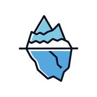 Impressive Iceberg Surrounded by Water vector