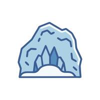 Stunning Ice Cave View With Reflections vector
