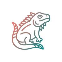 Beautiful Iguana in Lush Environment vector