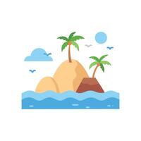 tropical island with palm trees and rocks vector