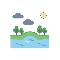 Serene Lake Surrounded by Mountains vector