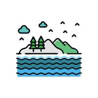 Picturesque Lake Setting in Nature vector