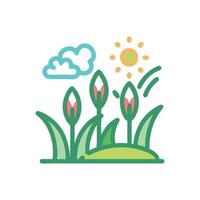 Stunning Meadow with Diverse Flora vector