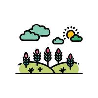 Vibrant Meadow Full of Colorful Flowers vector