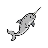 Graceful Narwhal in Arctic Waters vector