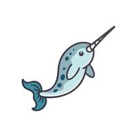 Charming Narwhal Design for Marine Art vector