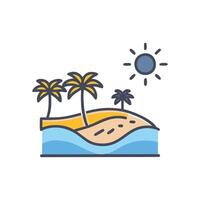 Enchanting Oasis Surrounded by Palm Trees vector