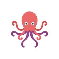 Playful Octopus Swimming in Coral Reef vector