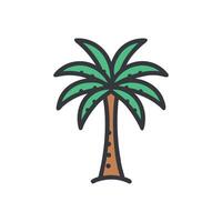 Charming Palm Tree by the Beach vector