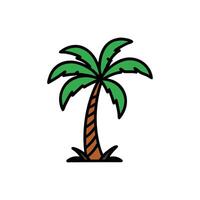 Vibrant Palm Tree in Sunset Glow vector