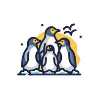Playful Penguins on Ice vector