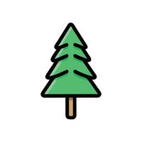 Vibrant Pine Tree in a Forest Setting vector