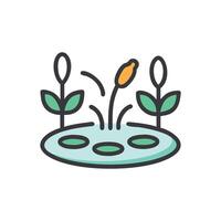 Serene Pond Surrounded by Nature vector
