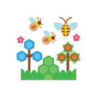 Unique Pollinator Habitat Illustration for EcoDesigns vector