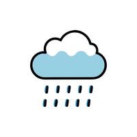 Charming Rain Cloud with Colorful Rain vector