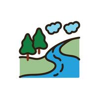 Charming Riverbank Surrounded by Nature vector