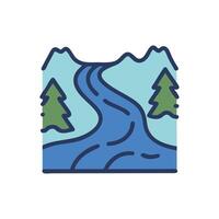 Unique River Illustration for EcoDesigns vector
