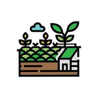 Charming Rooftop Garden in Urban Setting vector