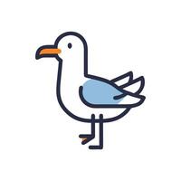 Charming Seagull on Sandy Beach vector