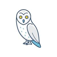 Charming Snow Owl Nesting in Trees vector