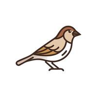 Charming Sparrow Perched on Branch vector