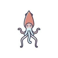 Unique Squid Illustration for Marine Art vector