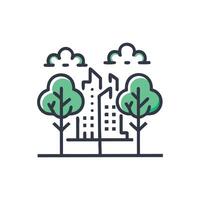 Charming Urban Forest with Path vector