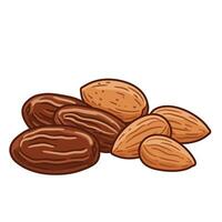 Dates and Almonds for a Healthy Iftar Snack vector
