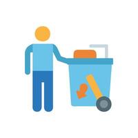 Stylish Trash Collection Icon vector