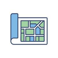 Stylish Zoning Map Icon vector